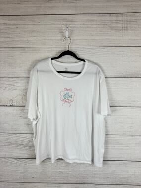 Cato Plus Size White Southern Charm Bow Floral Graphic Tee Size 26/28W